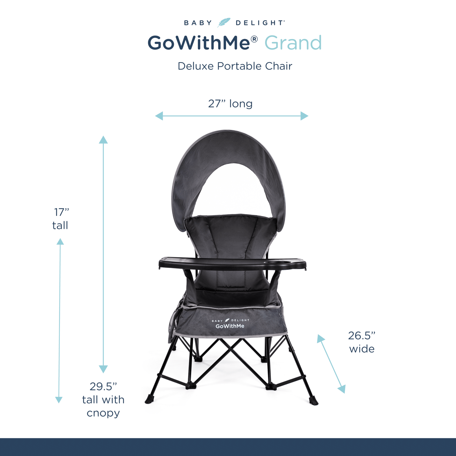 Go With Me® Grand Deluxe Portable Chair for Kids - Grey