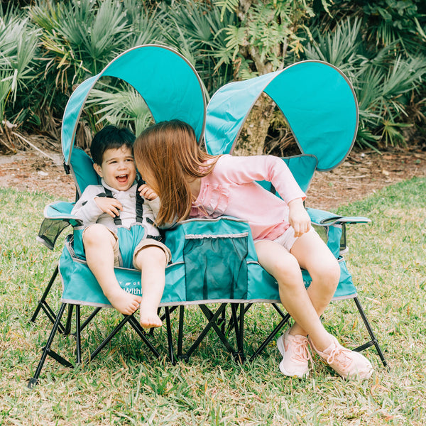 Go With Me™ Duo Deluxe Portable Double Chair - Teal - Baby Delight