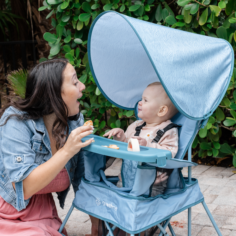 LIMITED-EDITION! Go With Me® Venture Deluxe Portable Chair - Blue Wave - Baby Delight