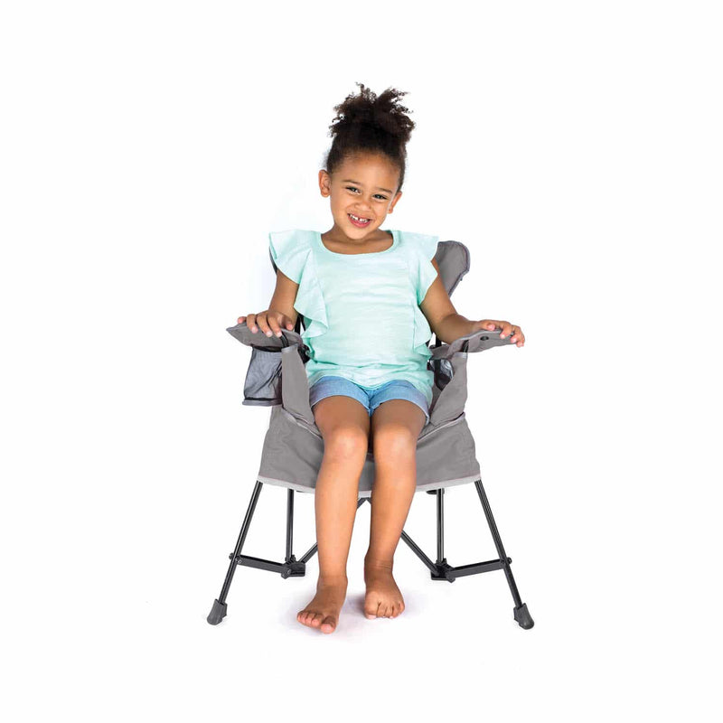 Baby Delight Go With Me - Grey Jubilee Chair and girl