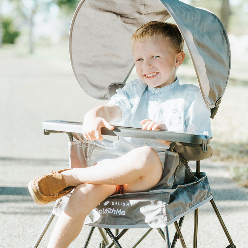 Baby Delight Go With Me - Grey Jubilee Chair and boy