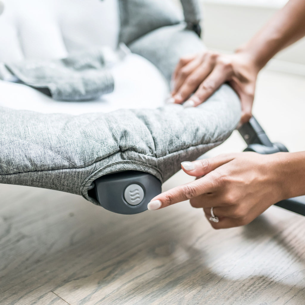 Aura Deluxe Portable Rocker & Bouncer - Quilted Charcoal Tweed | Baby ...